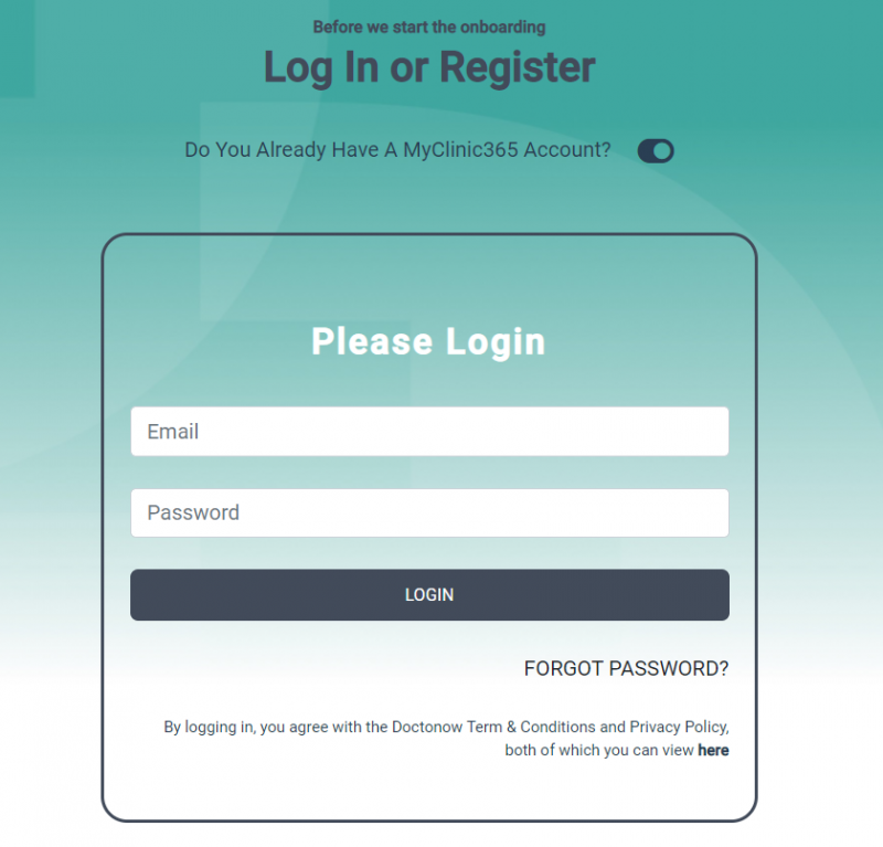 Onboarding MyClinic365